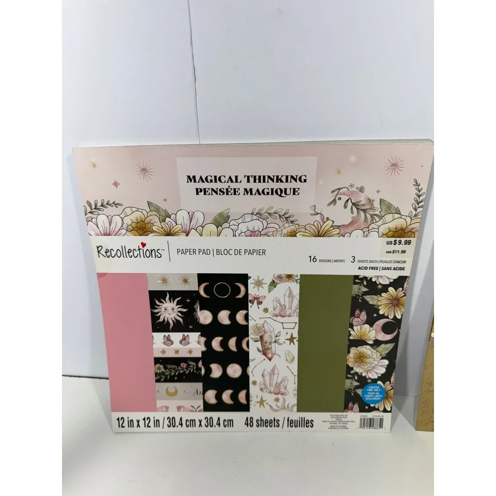 lot Recollections 12x12 Paper Pad Bundle Magical Thinking & Christmas Merc Glass
